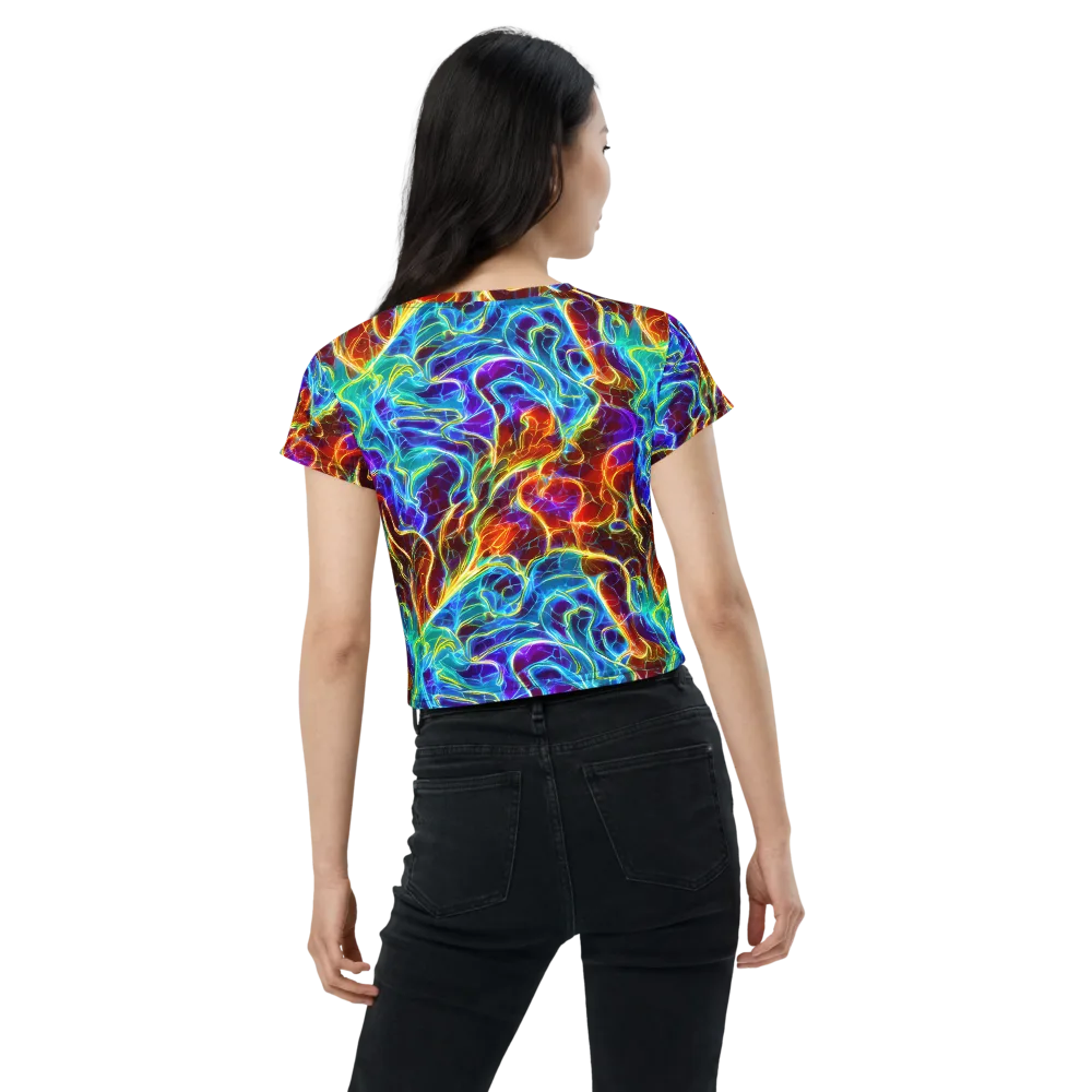 Aurora Fracture on Crop Tee — Back