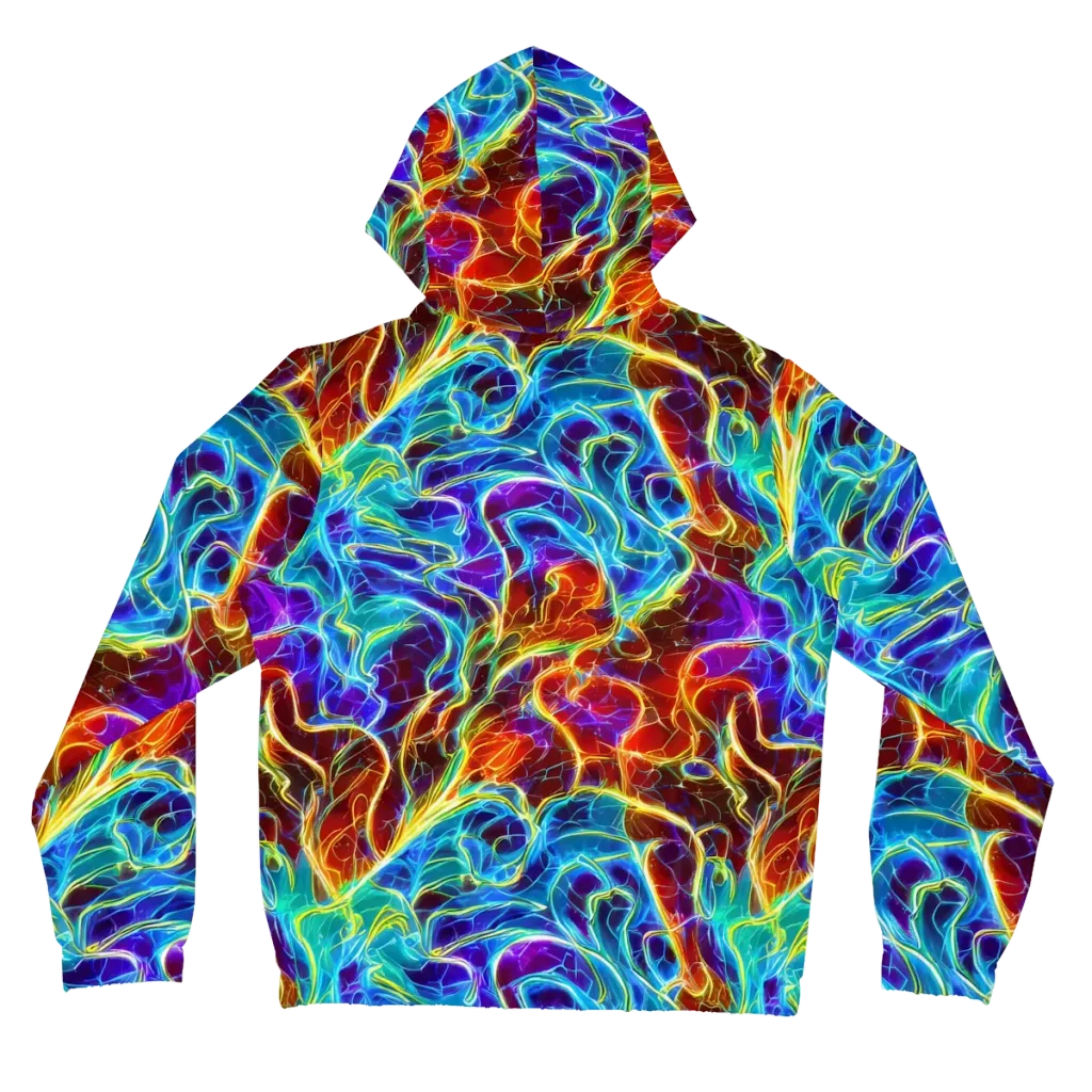 Aurora Fracture on Women's Full-Zip Hoodie — Back