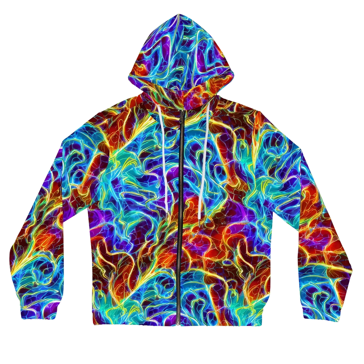 Aurora Fracture on Women's Full-Zip Hoodie — Front