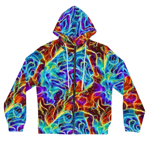 Aurora Fracture on a Women's Full-Zip Hoodie