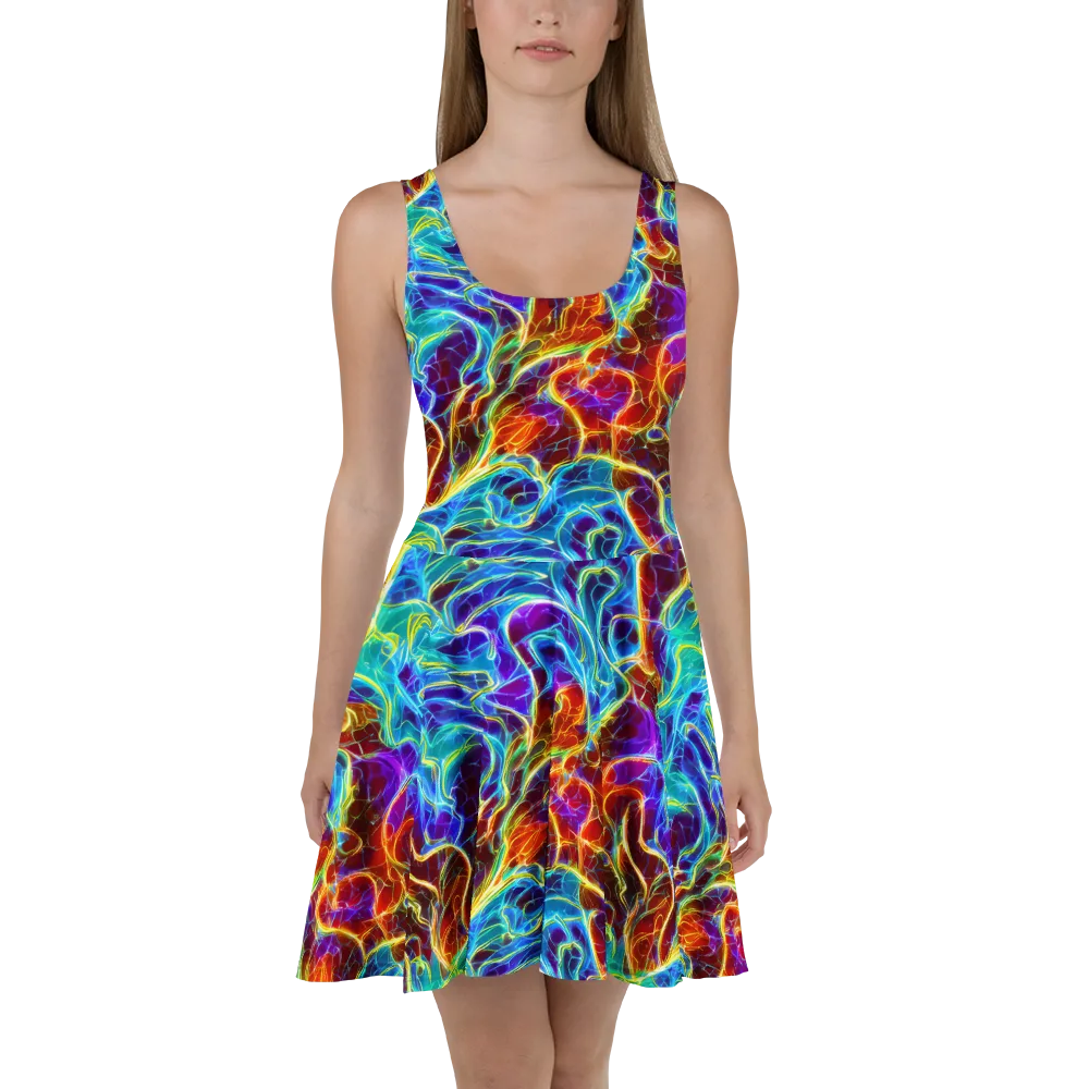 Aurora Fracture on Skater Dress — Front