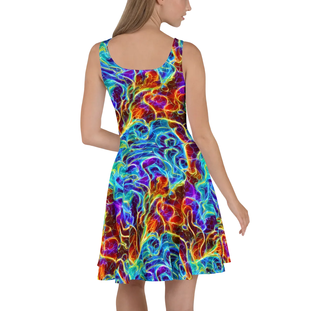 Aurora Fracture on Skater Dress — Back