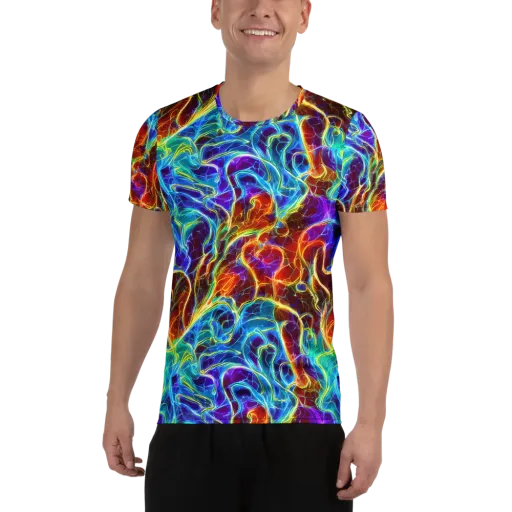 Aurora Fracture on a Men's Athletic T-Shirt