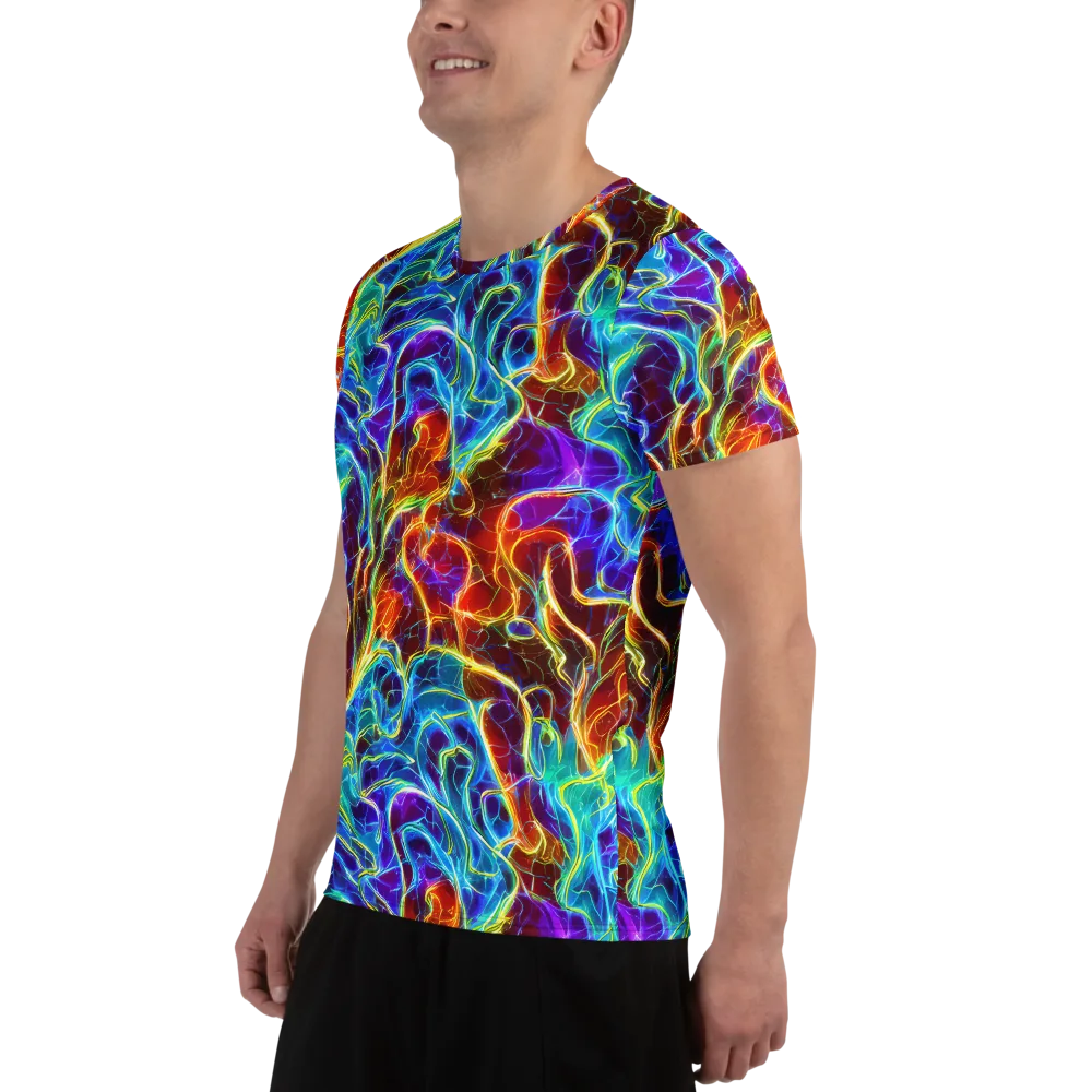 Aurora Fracture on Men's Athletic T-Shirt — Left