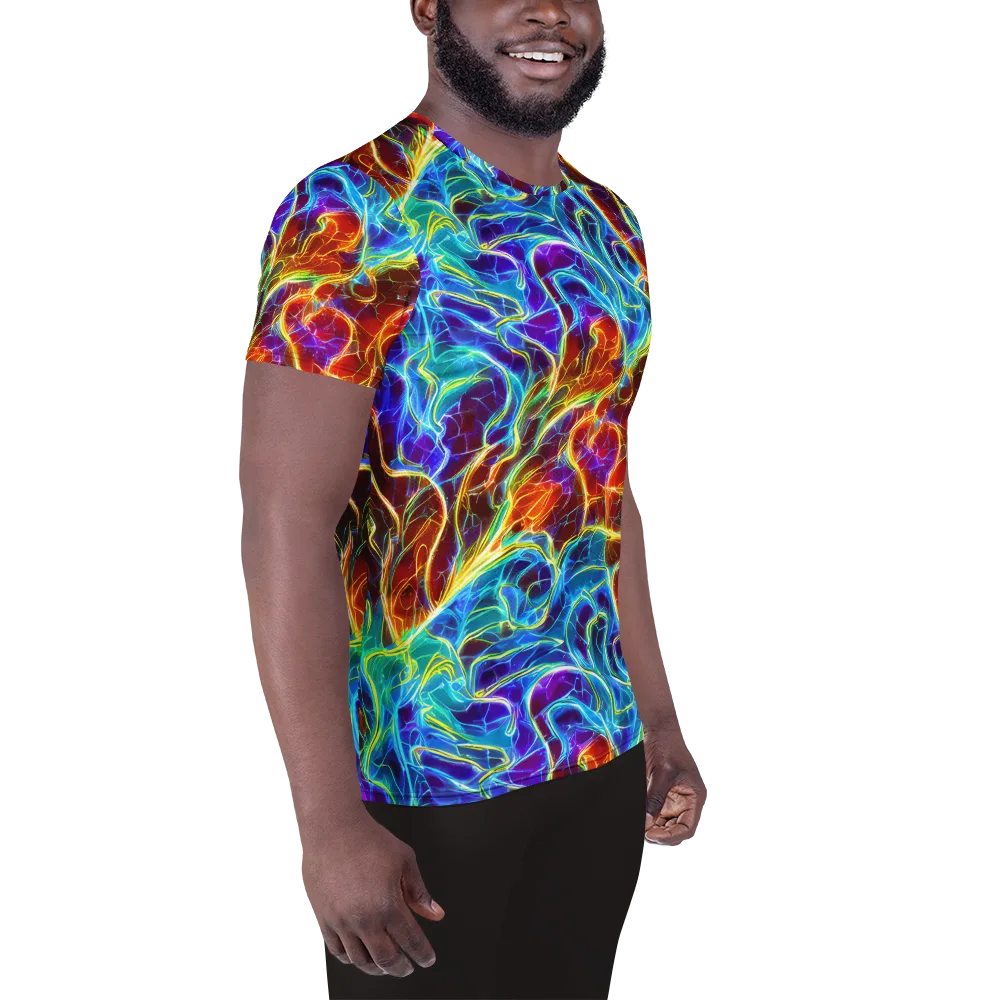Aurora Fracture on Men's Athletic T-Shirt — Right