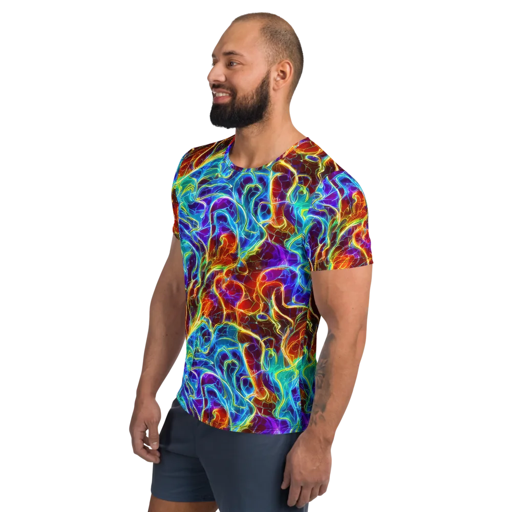 Aurora Fracture on Men's Athletic T-Shirt — Left