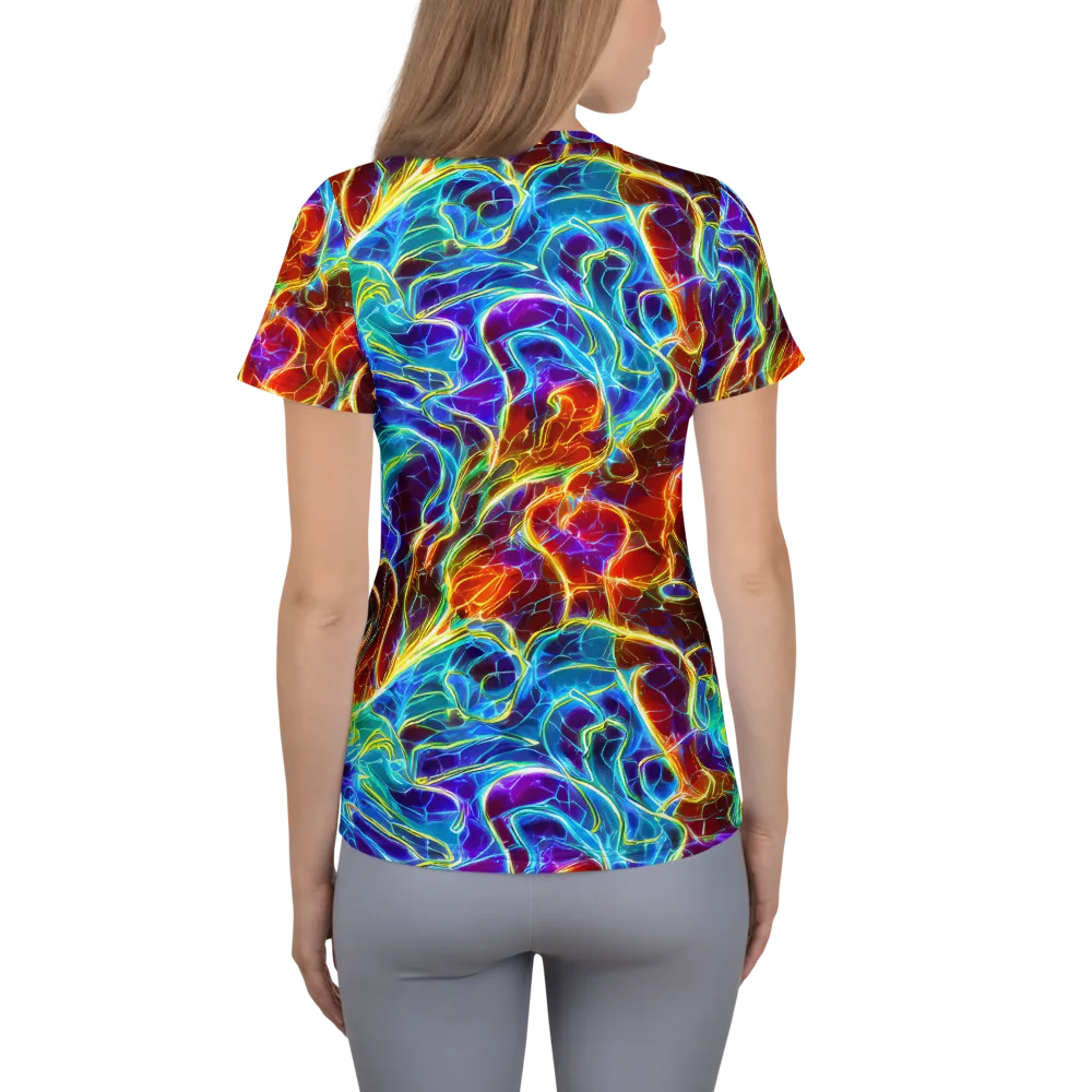 Aurora Fracture on Women's Athletic T-Shirt — Back