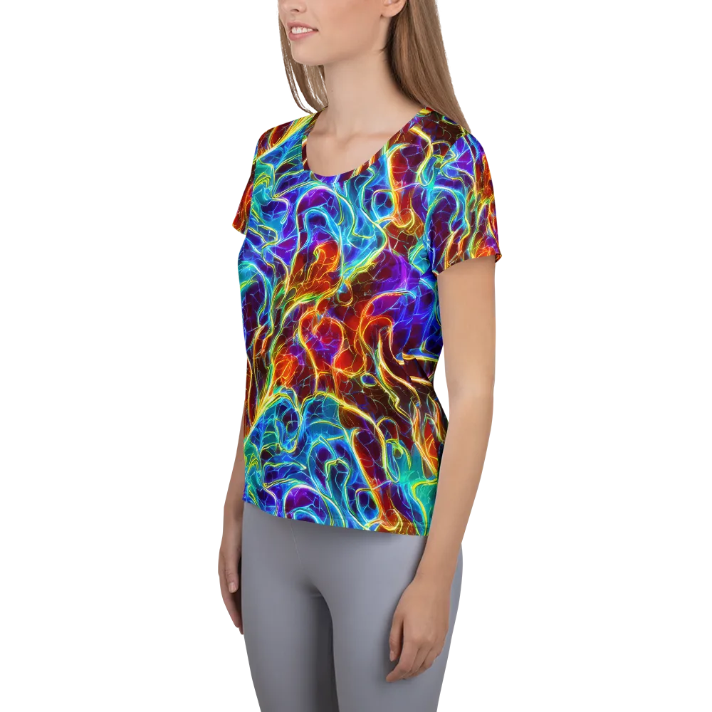 Aurora Fracture on Women's Athletic T-Shirt — Left