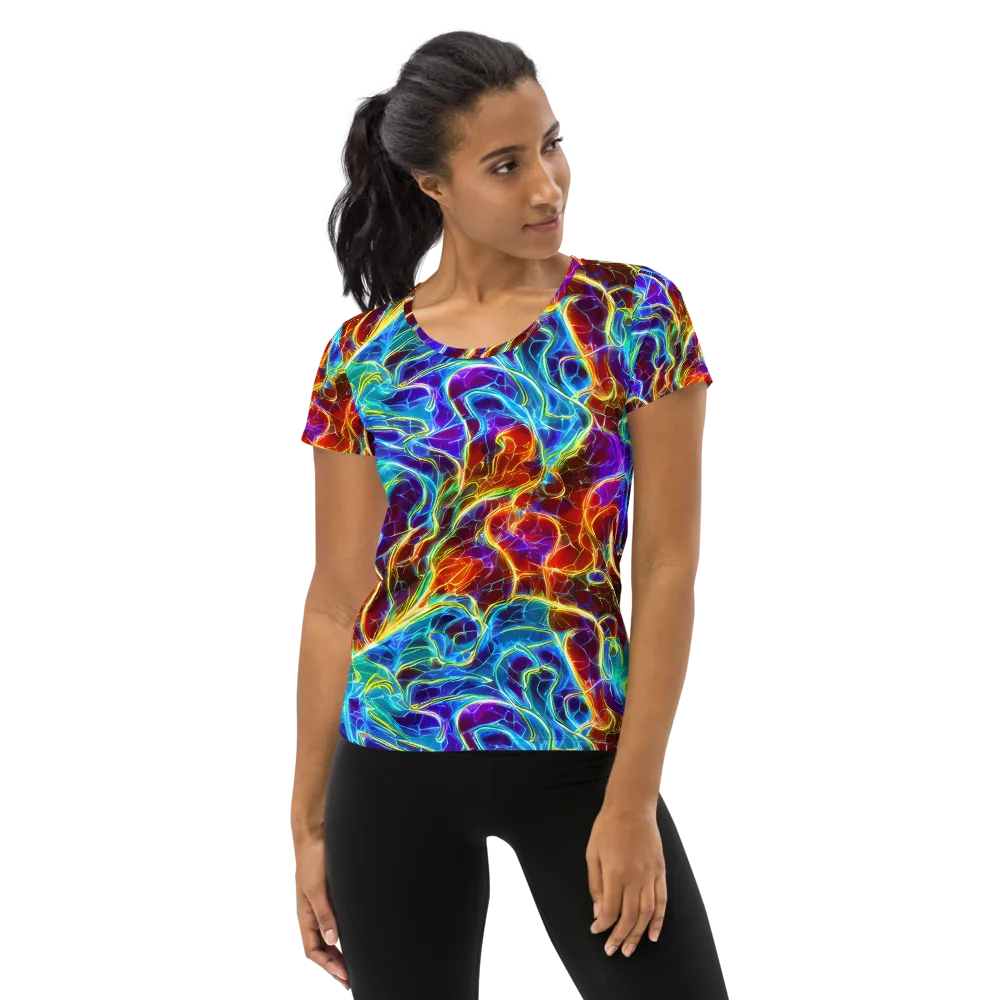 Aurora Fracture on Women's Athletic T-Shirt — Front