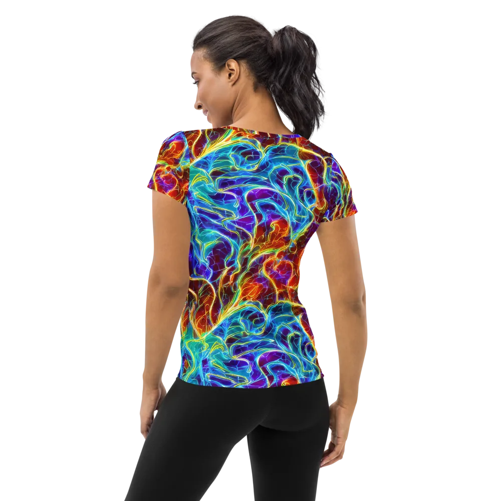 Aurora Fracture on Women's Athletic T-Shirt — Back