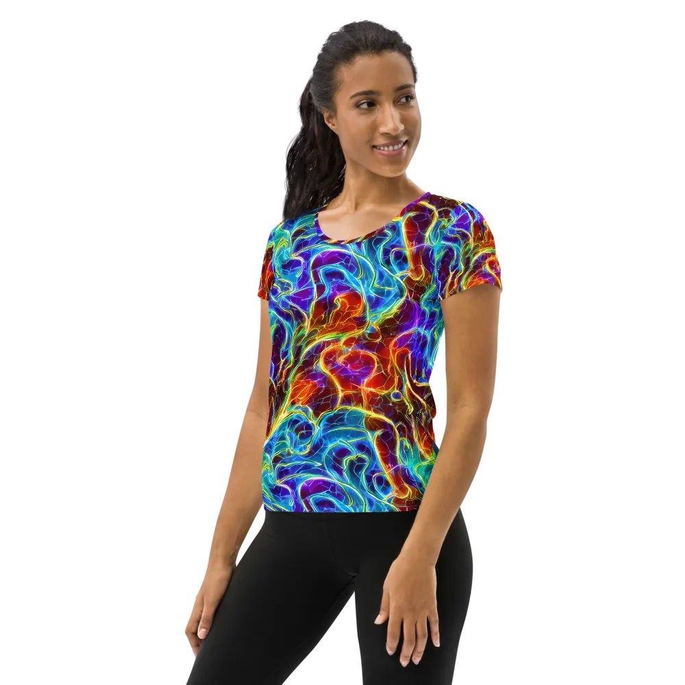 Aurora Fracture on Women's Athletic T-Shirt — Left