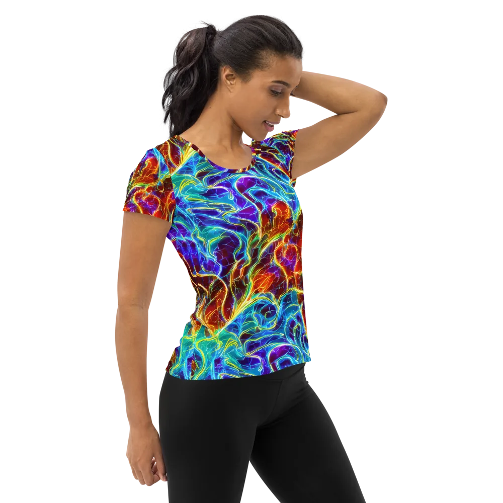 Aurora Fracture on Women's Athletic T-Shirt — Right
