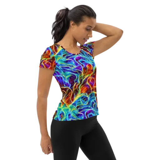 Aurora Fracture on a Women's Athletic T-Shirt