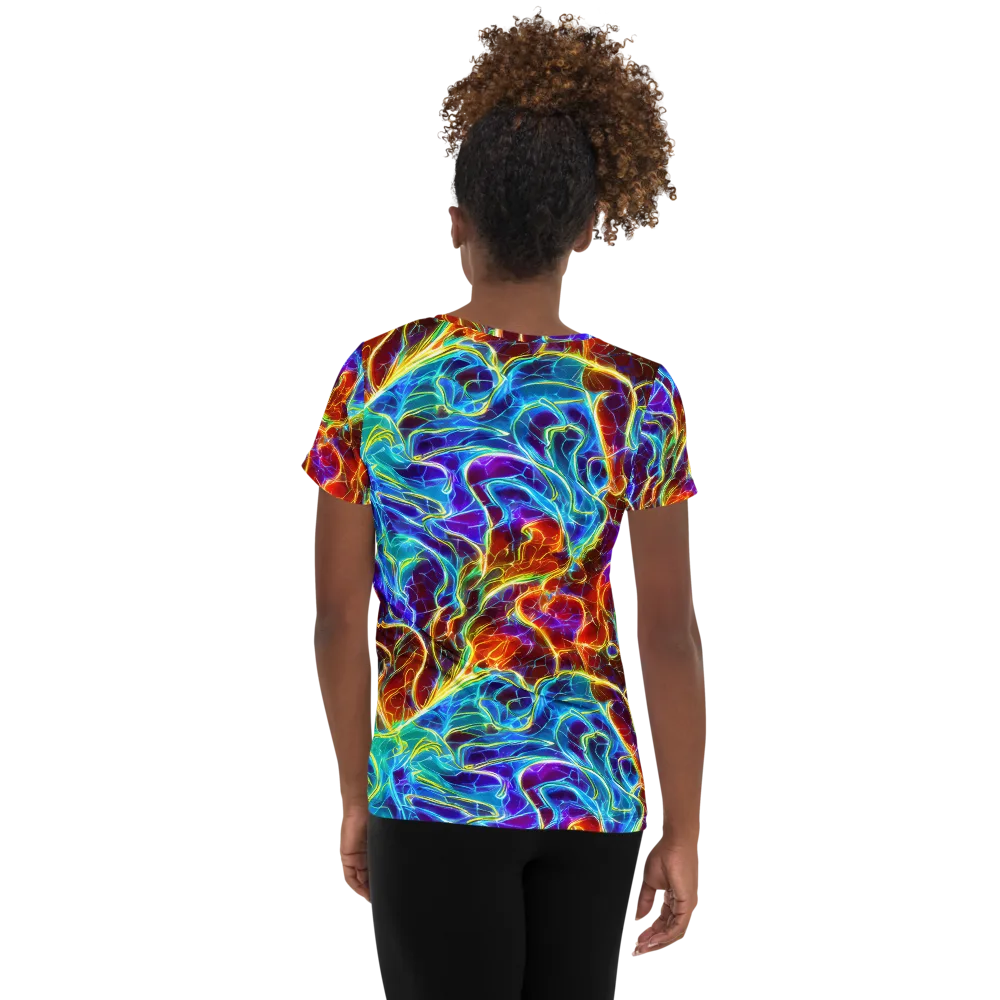 Aurora Fracture on Women's Athletic T-Shirt — Back