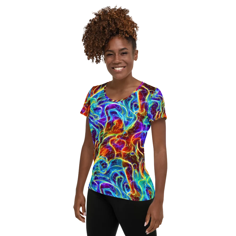 Aurora Fracture on Women's Athletic T-Shirt — Left