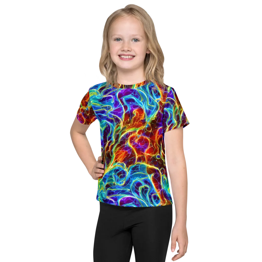 Aurora Fracture on Kids Crew Neck T-Shirt — Front