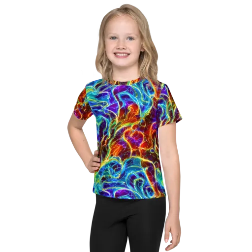 Aurora Fracture on a Kids Crew Neck T-Shirt
