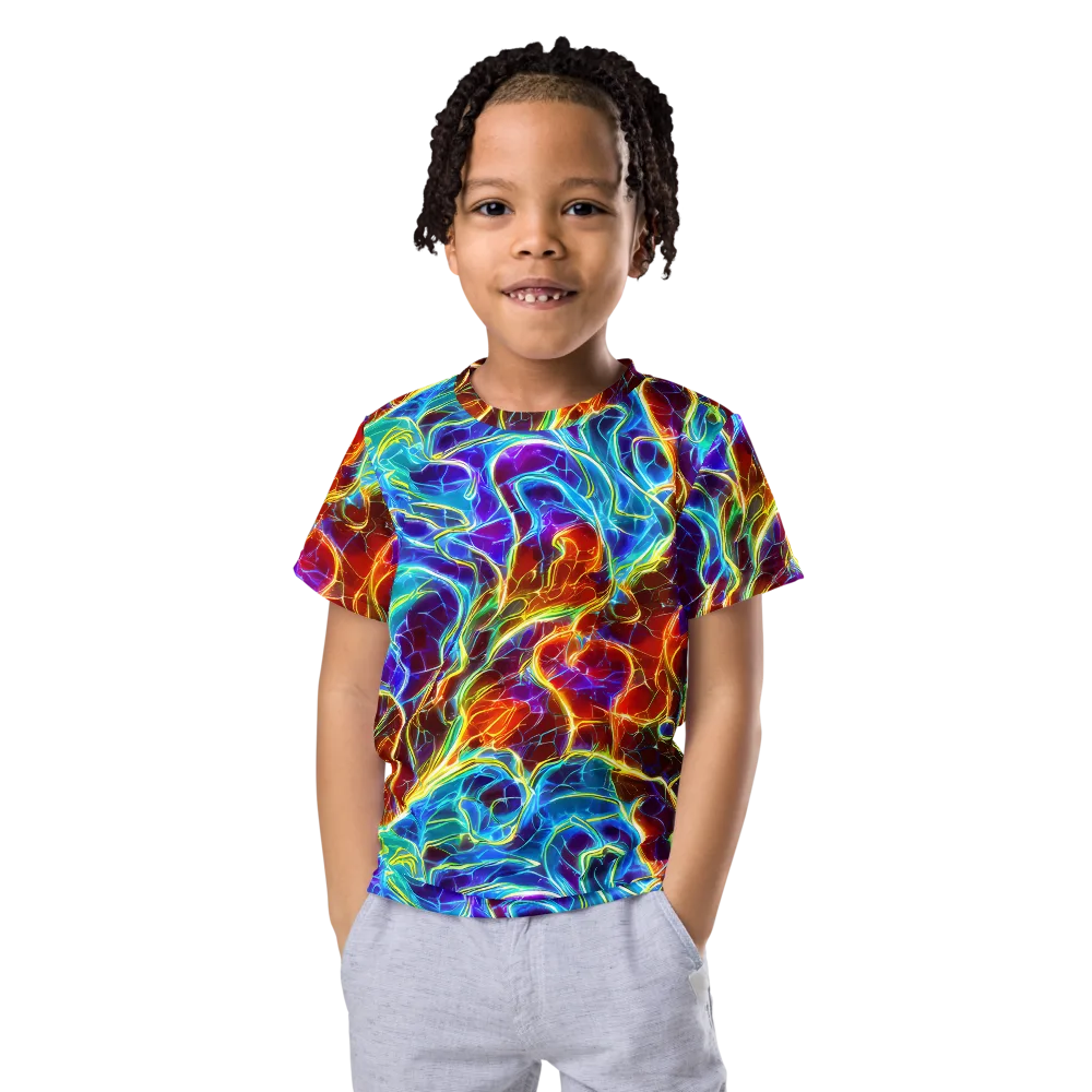 Aurora Fracture on Kids Crew Neck T-Shirt — Front