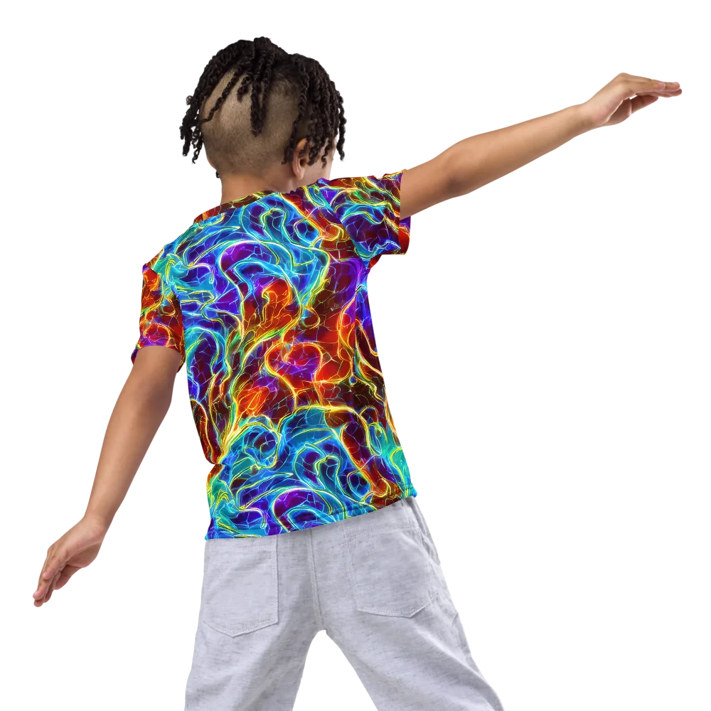 Aurora Fracture on Kids Crew Neck T-Shirt — Back