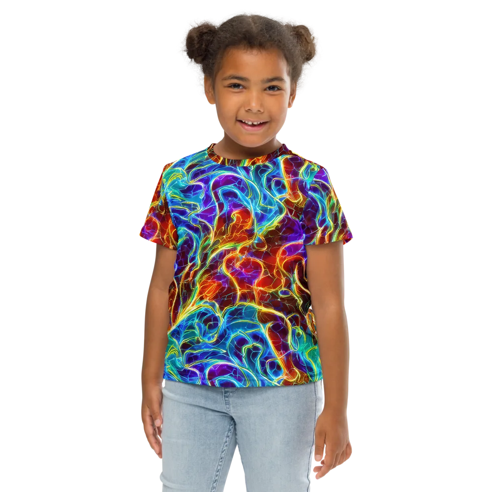 Aurora Fracture on Kids Crew Neck T-Shirt — Front
