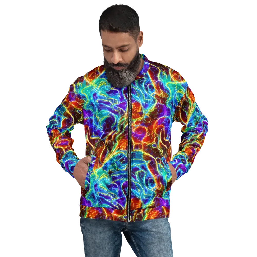 Aurora Fracture on Bomber Jacket — Front