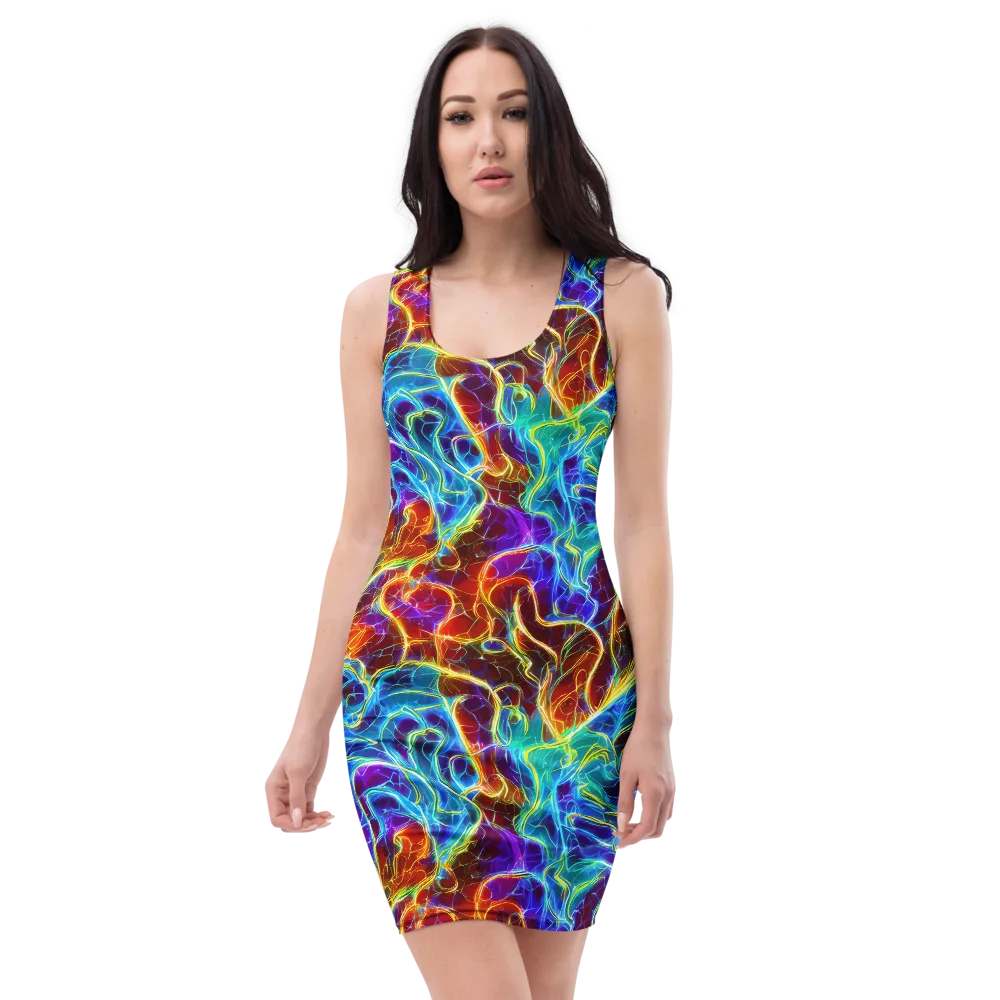 Aurora Fracture on Bodycon Dress — Front