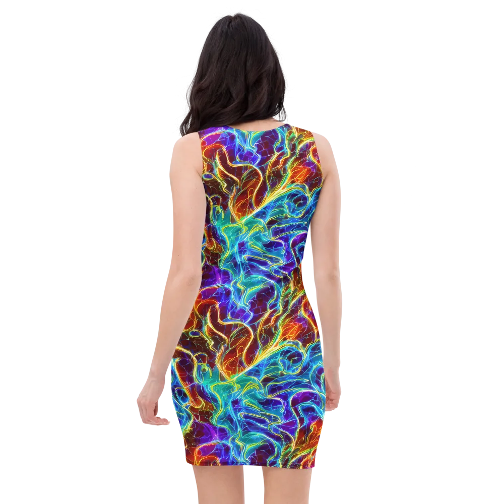 Aurora Fracture on Bodycon Dress — Back