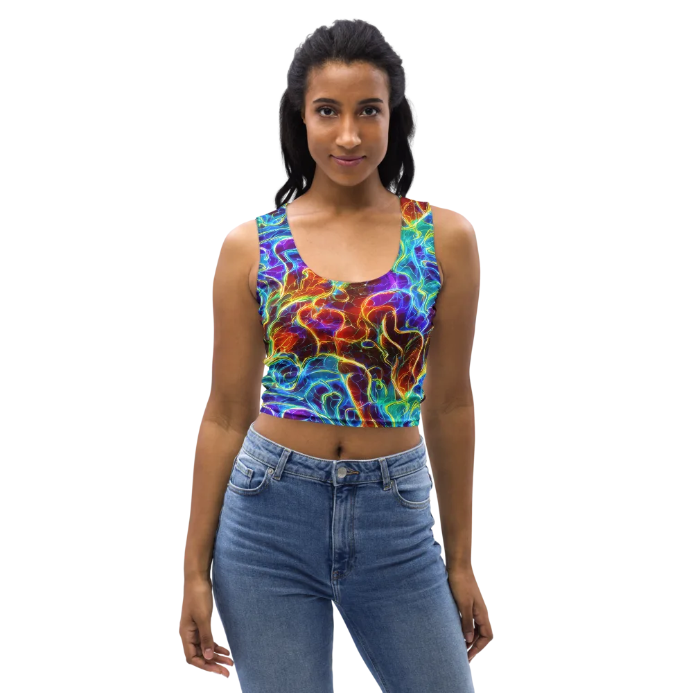 Aurora Fracture on Crop Top — Front