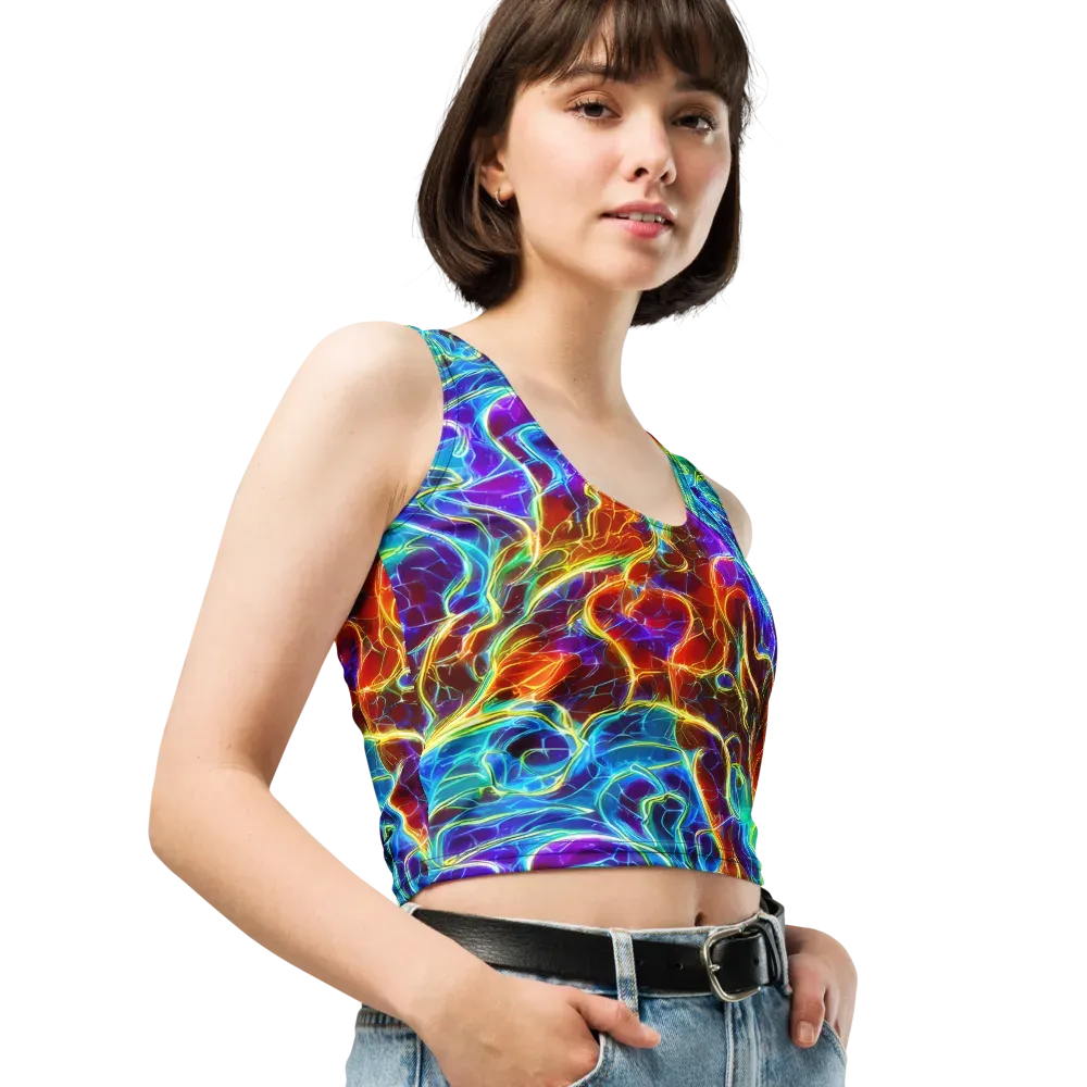 Aurora Fracture on Crop Top — Right Front