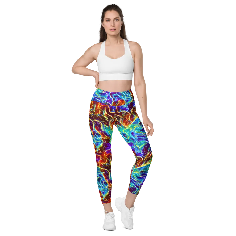 Aurora Fracture on Leggings with Pockets — Front