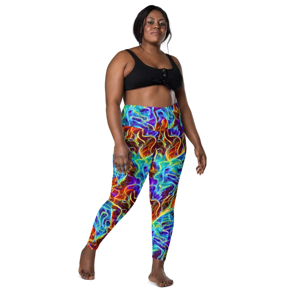 Aurora Fracture on Leggings with Pockets — Front