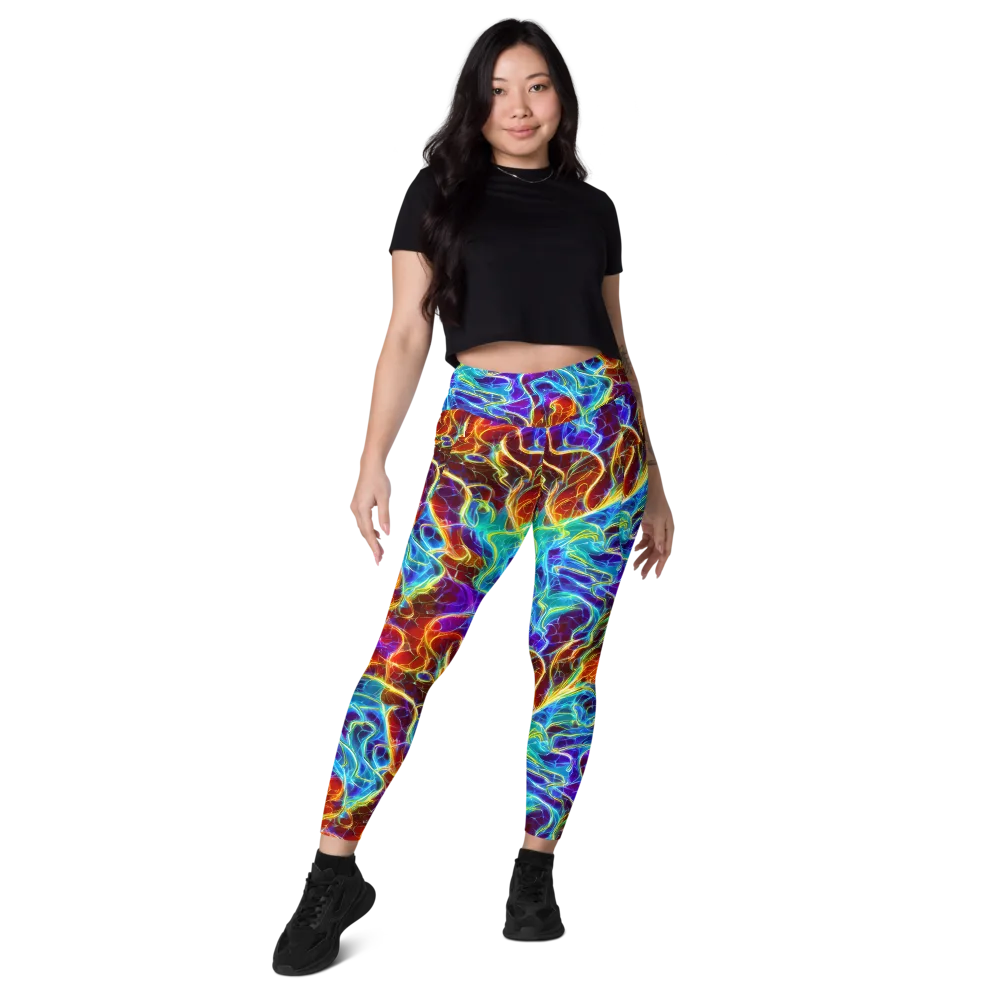 Aurora Fracture on Leggings with Pockets — Front