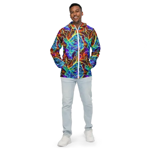 Aurora Fracture on a Men's Windbreaker