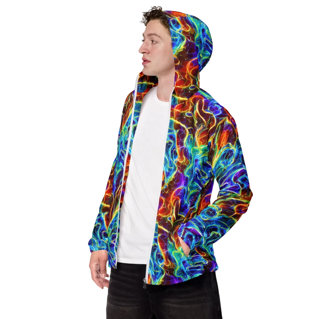 Aurora Fracture on Men's Windbreaker — Left Front