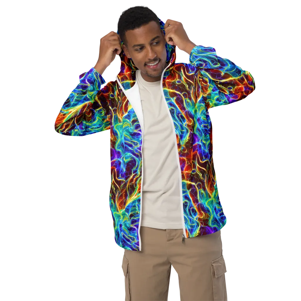 Aurora Fracture on Men's Windbreaker — Front