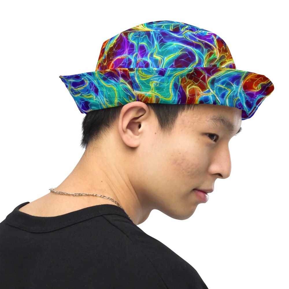 Aurora Fracture on Reversible Bucket Hat — Right Outside