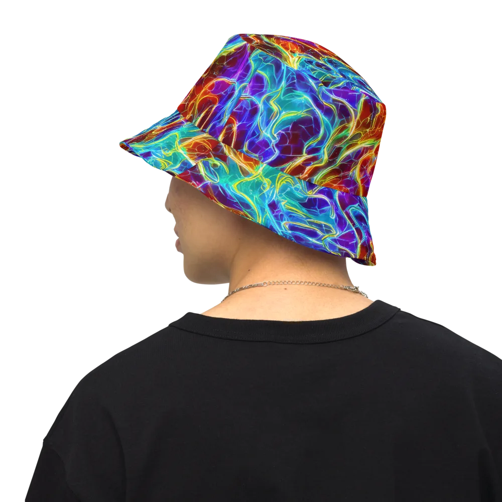 Aurora Fracture on Reversible Bucket Hat — Back Inside