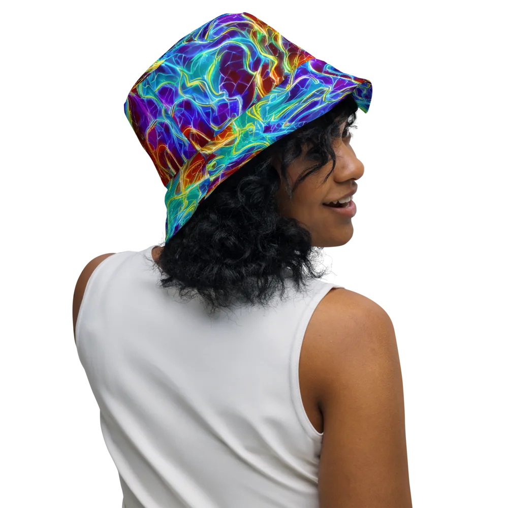 Aurora Fracture on Reversible Bucket Hat — Right Outside