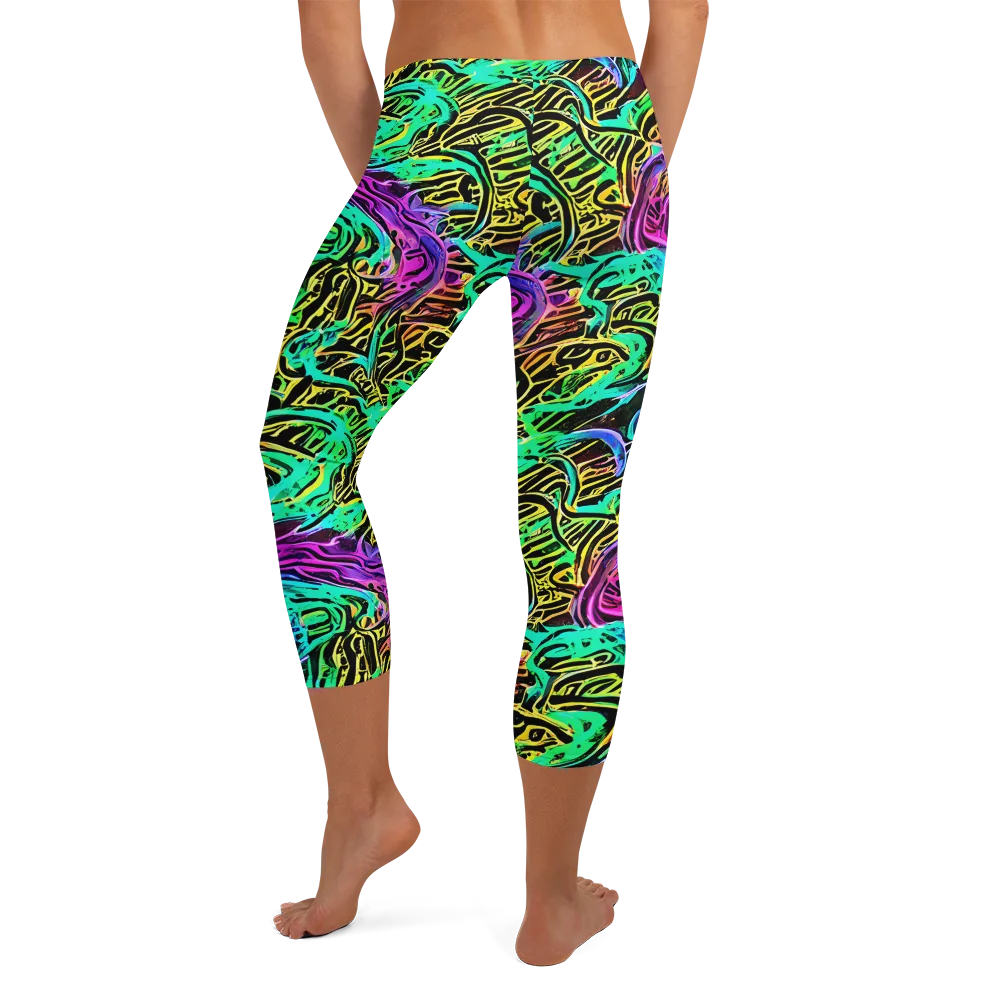 Laser Menagerie on Capri Leggings — Back