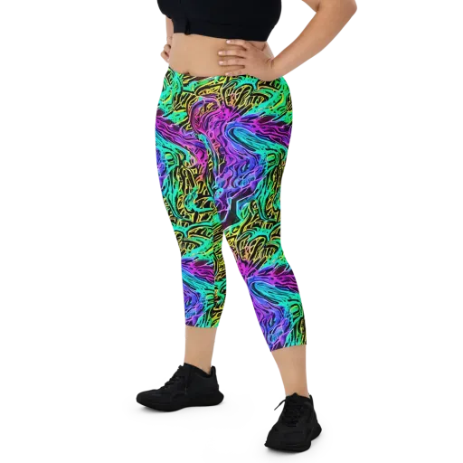 Laser Menagerie on a Capri Leggings