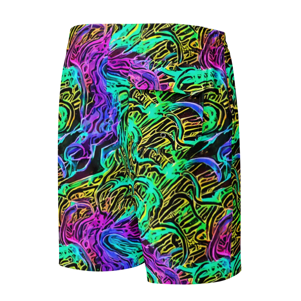 Laser Menagerie on Men's Board Shorts — Back