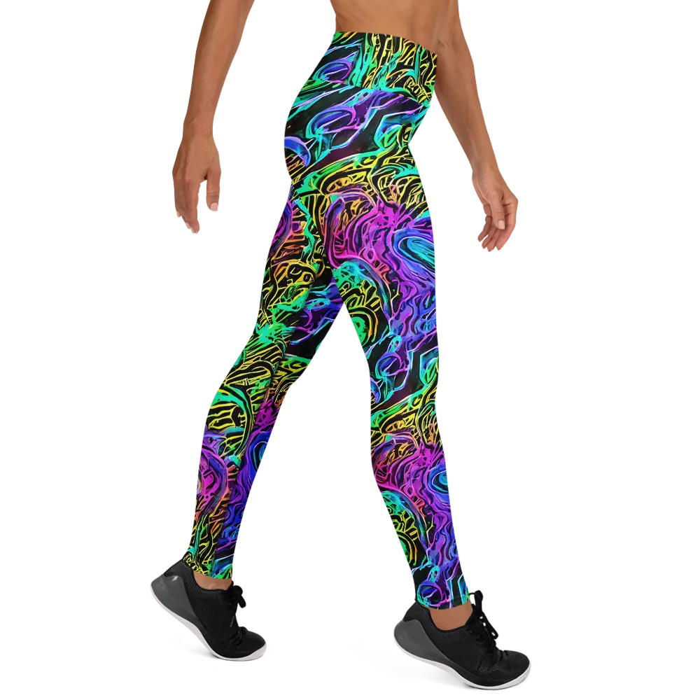 Laser Menagerie on Yoga Leggings — Right