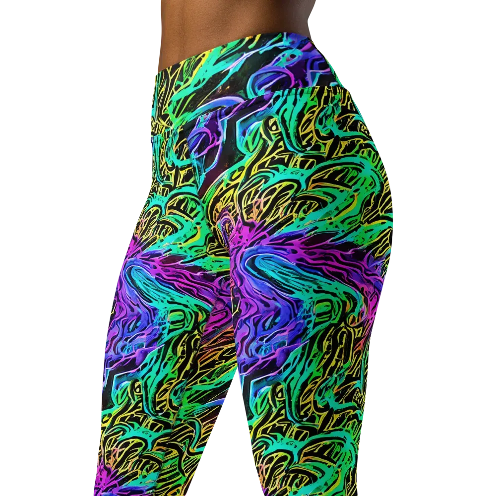Laser Menagerie on Yoga Leggings — Left Front