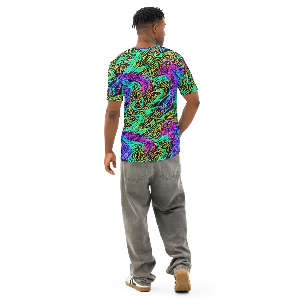 Laser Menagerie on Men's Cotton Crew Neck T-Shirt — Back
