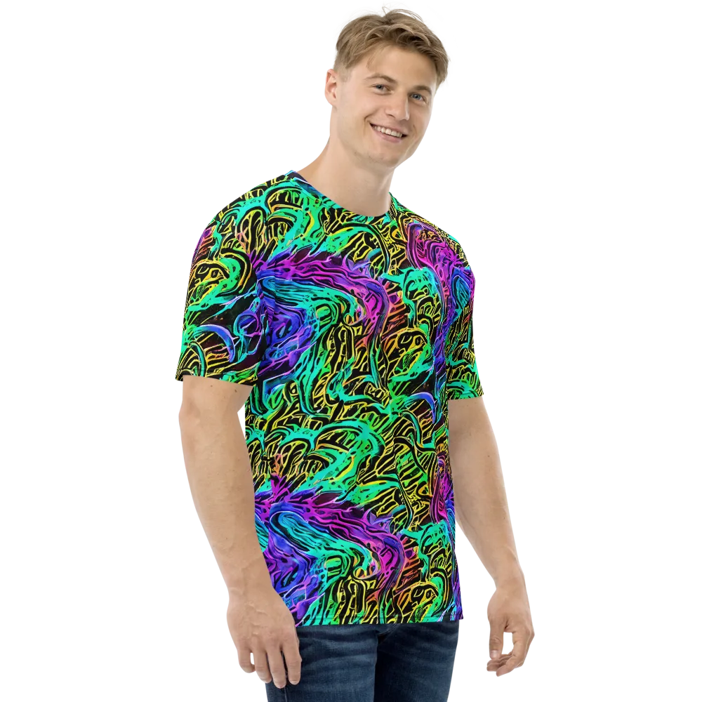 Laser Menagerie on Men's Crew Neck T-Shirt — Right