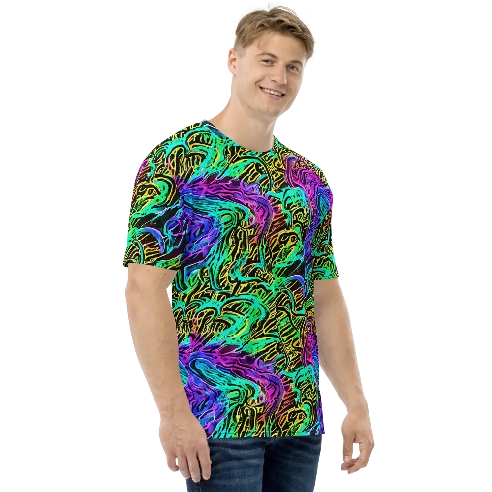 Laser Menagerie on Men's Crew Neck T-Shirt — Right