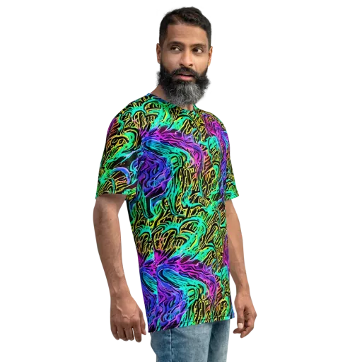 Laser Menagerie on a Men's Crew Neck T-Shirt