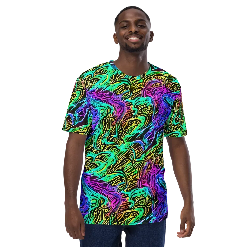 Laser Menagerie on Men's Crew Neck T-Shirt — Front