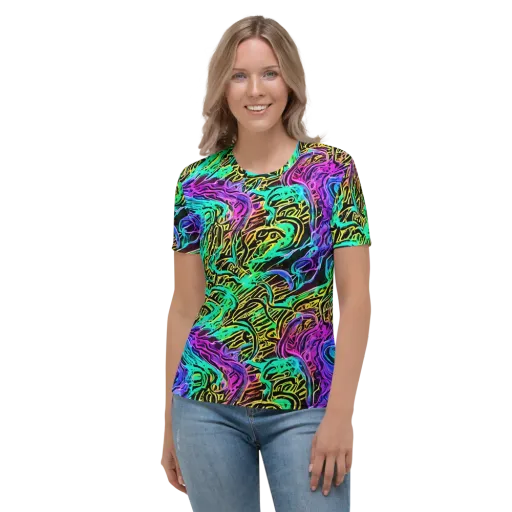 Laser Menagerie on a Women's Crew Neck T-Shirt