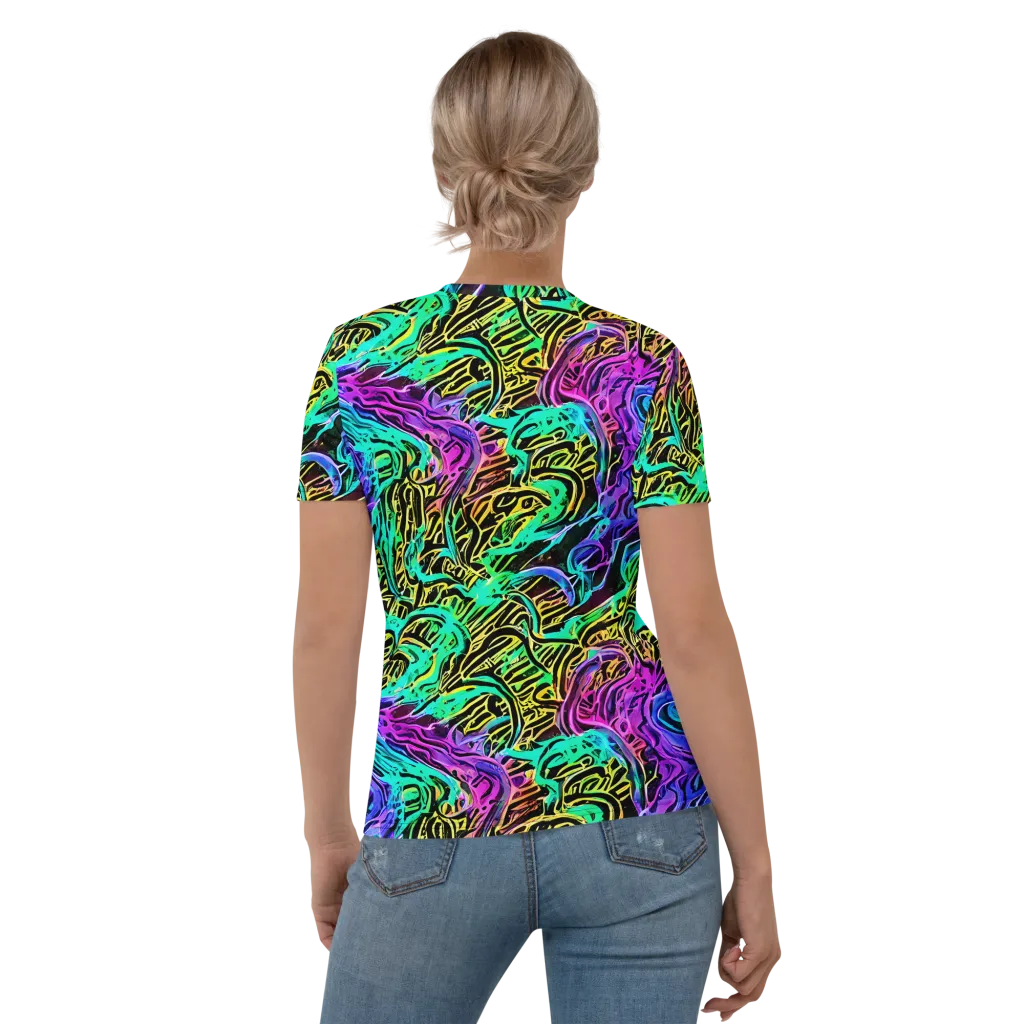 Laser Menagerie on Women's Crew Neck T-Shirt — Back